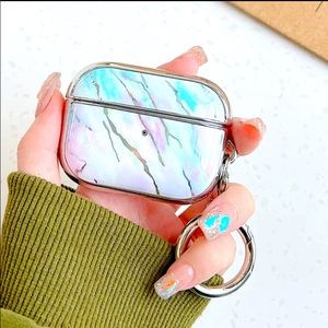 For AirPod Pro Cute Rose Gold Electroplated Protective Cases with Ring Clasp